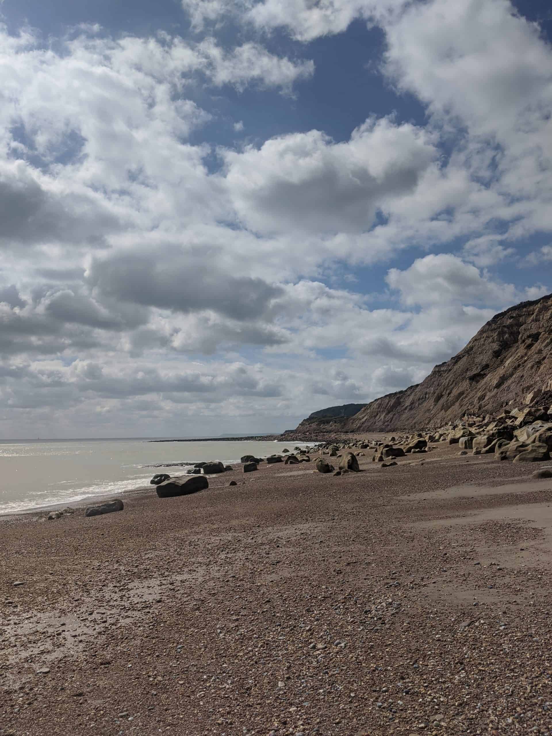 Hastings beach and cliffs