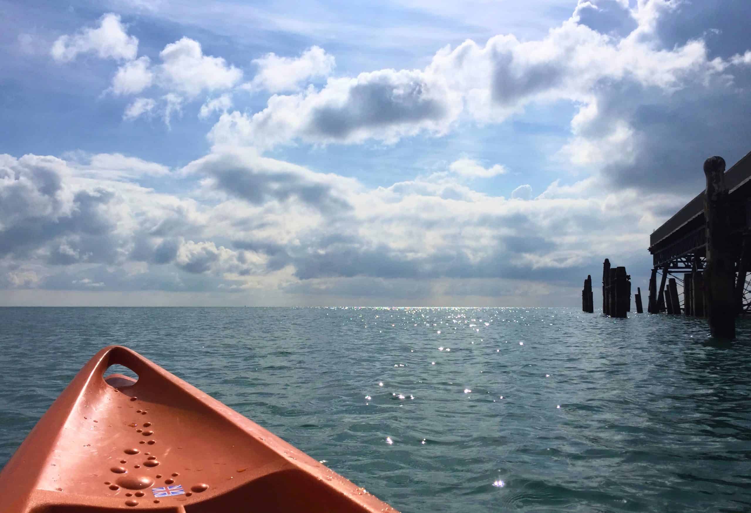 Kayaking next to the Pier