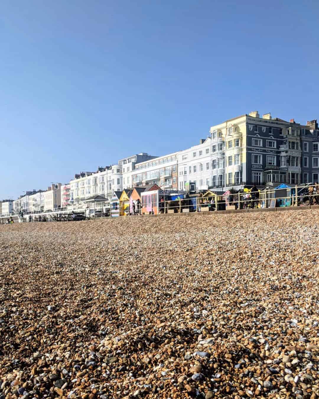 Hastings sea front and pebble beach