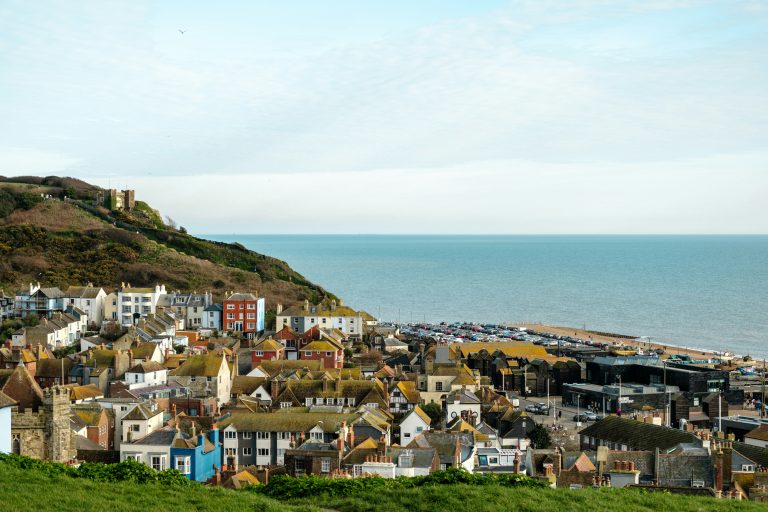 View over Hastings Old Town from the West Hill