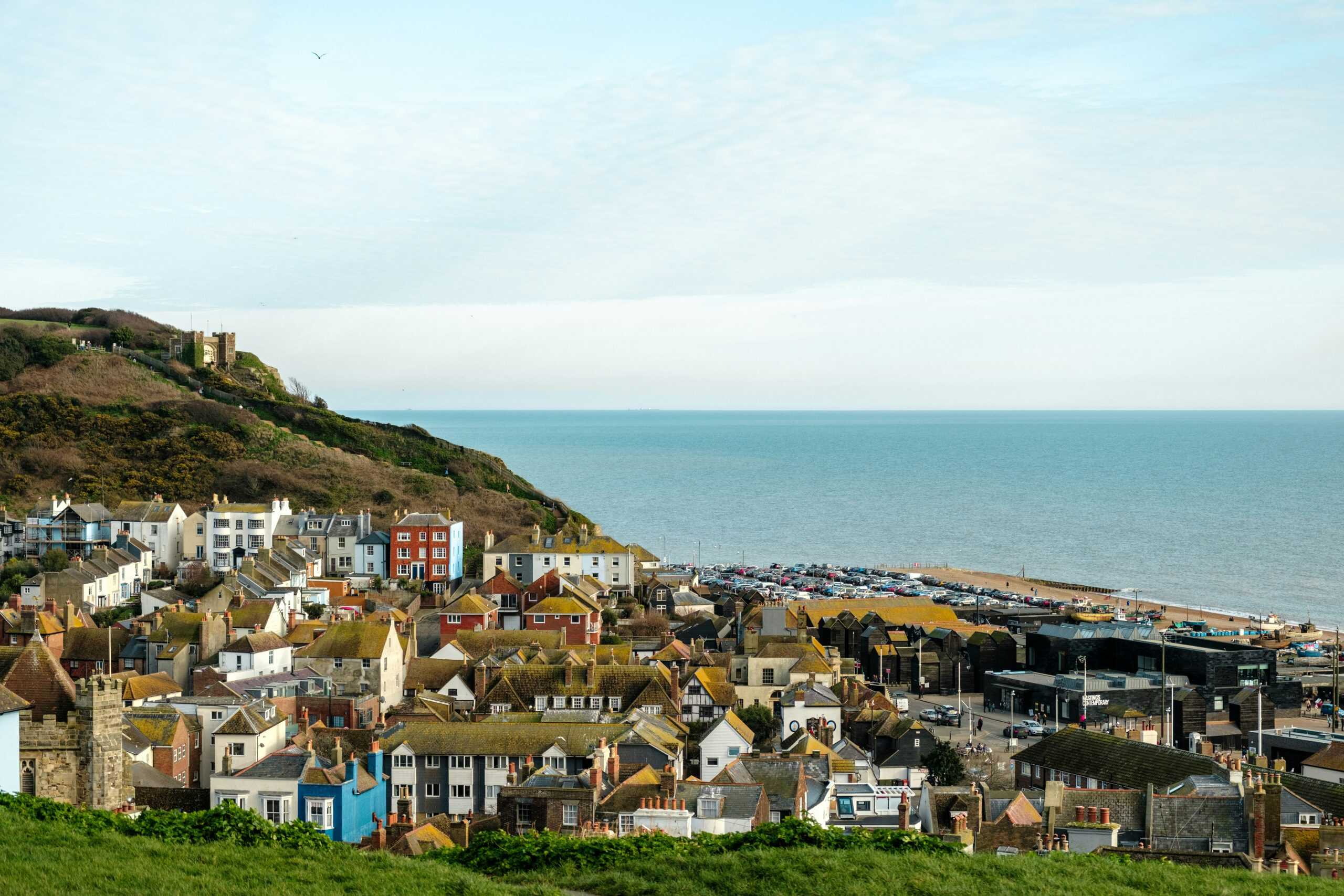 View over Hastings Old Town from the West Hill