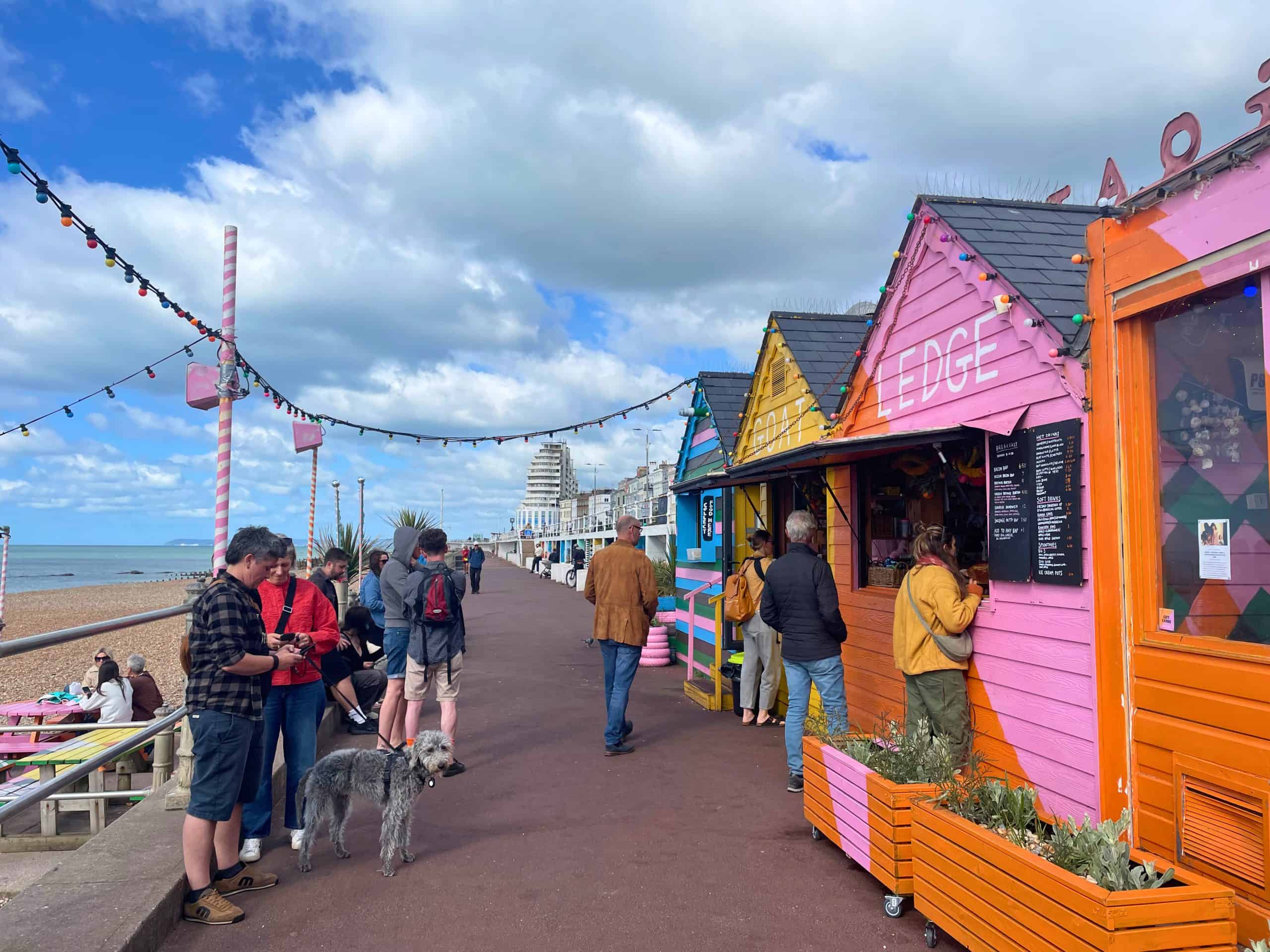 A colourful cafe on the seafront in St Leonards-on-Sea 