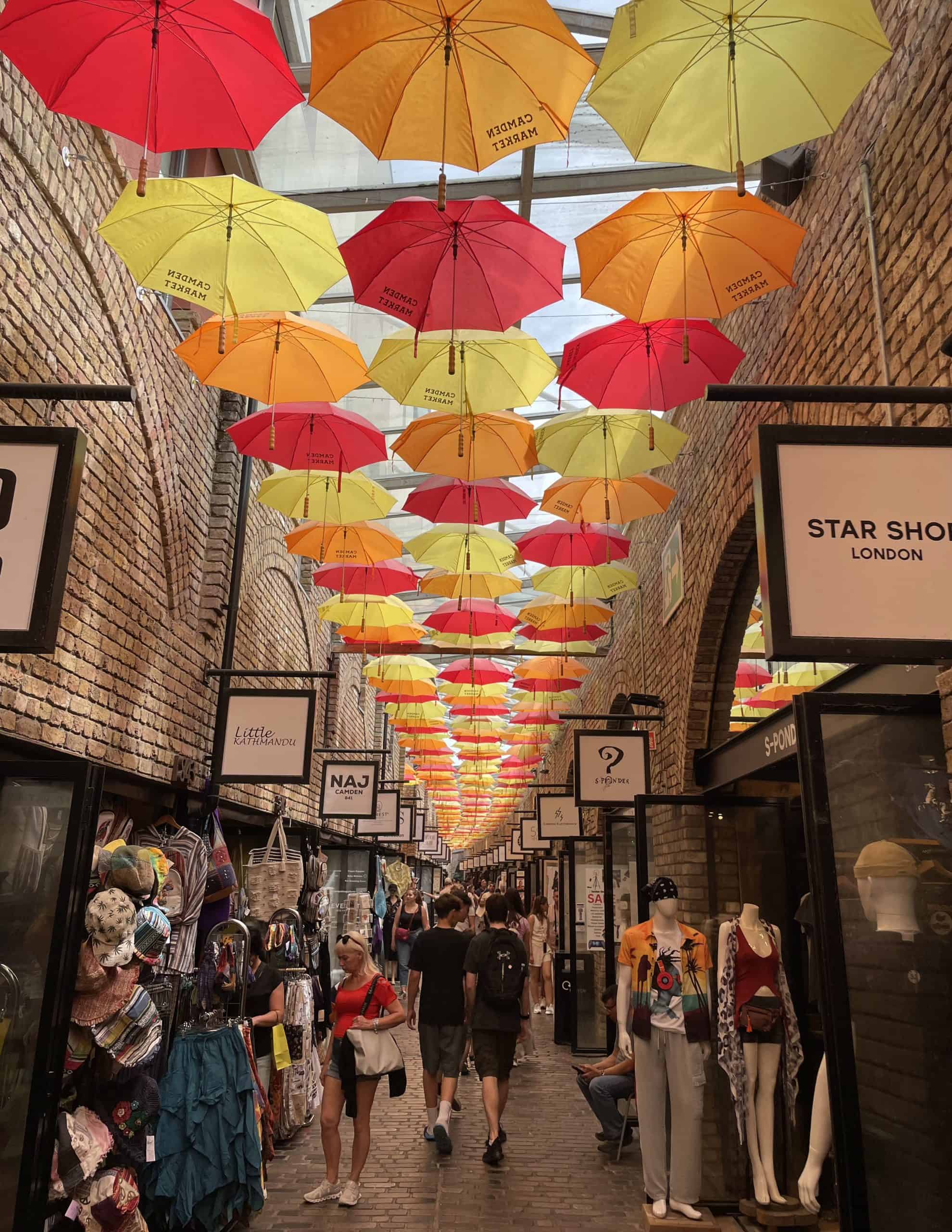 umbrella alley in Camden Market