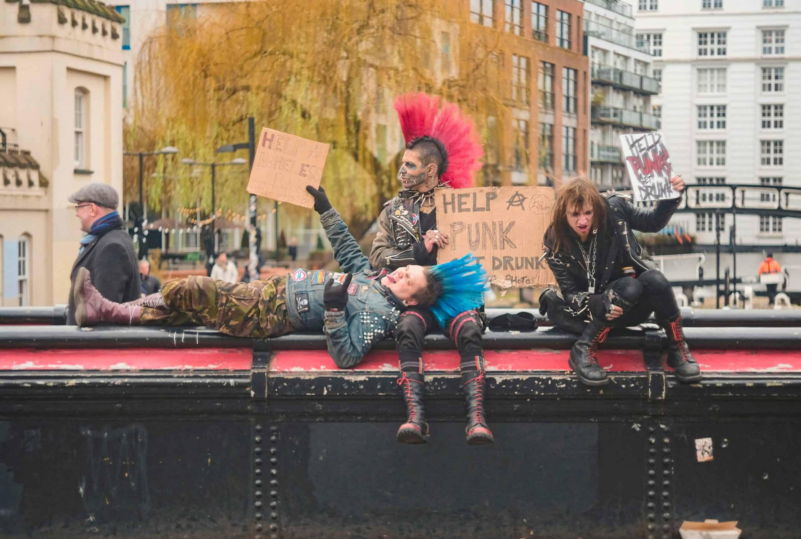 Three punks in Camden London