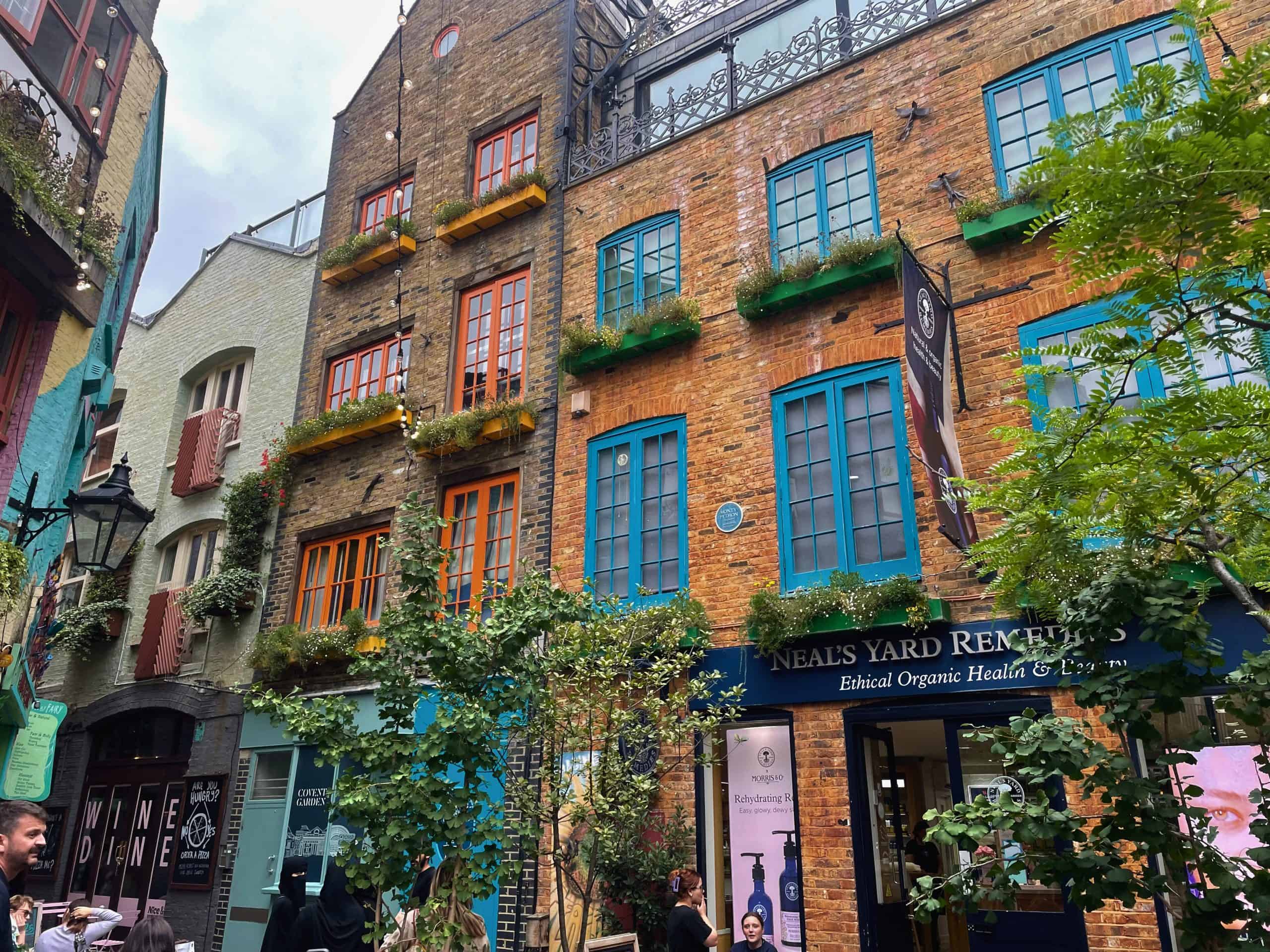Colourful buildings in Neals Yard, Covent Garden