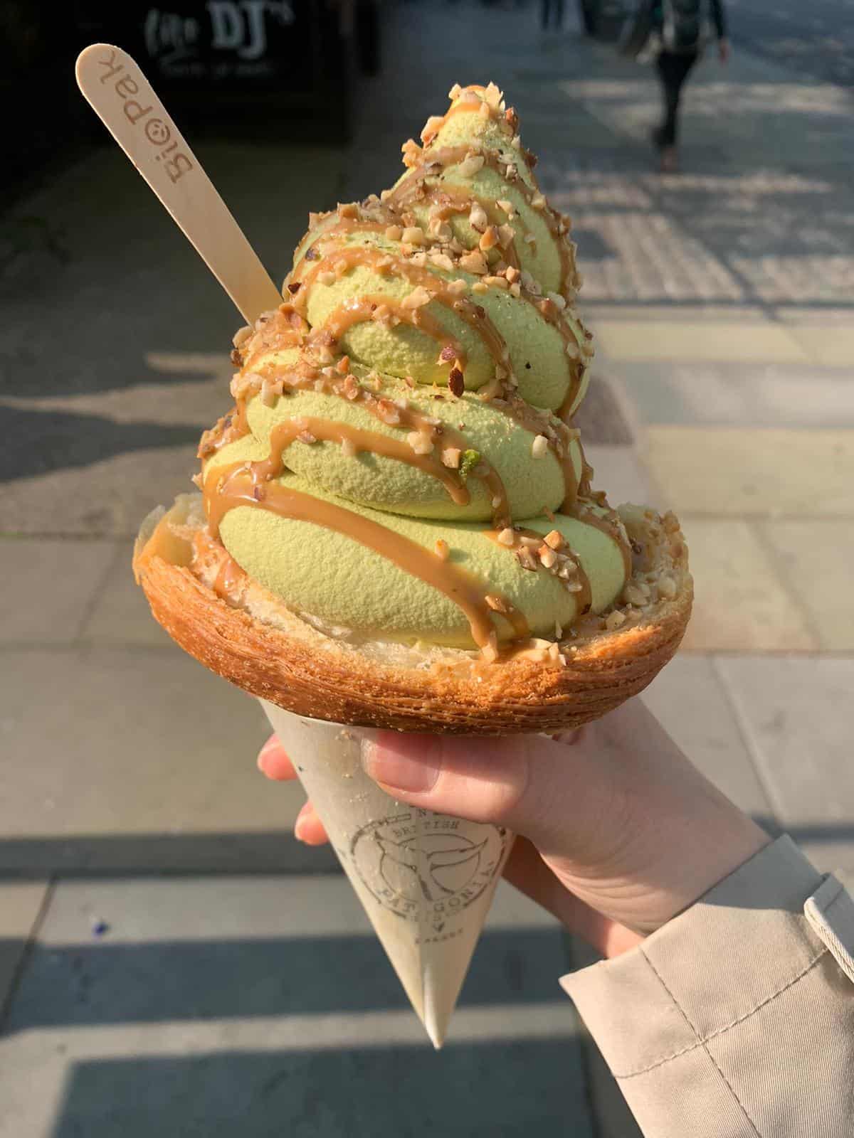 The viral ice cream croissant from British Patagonia Bakery in Islington, London
