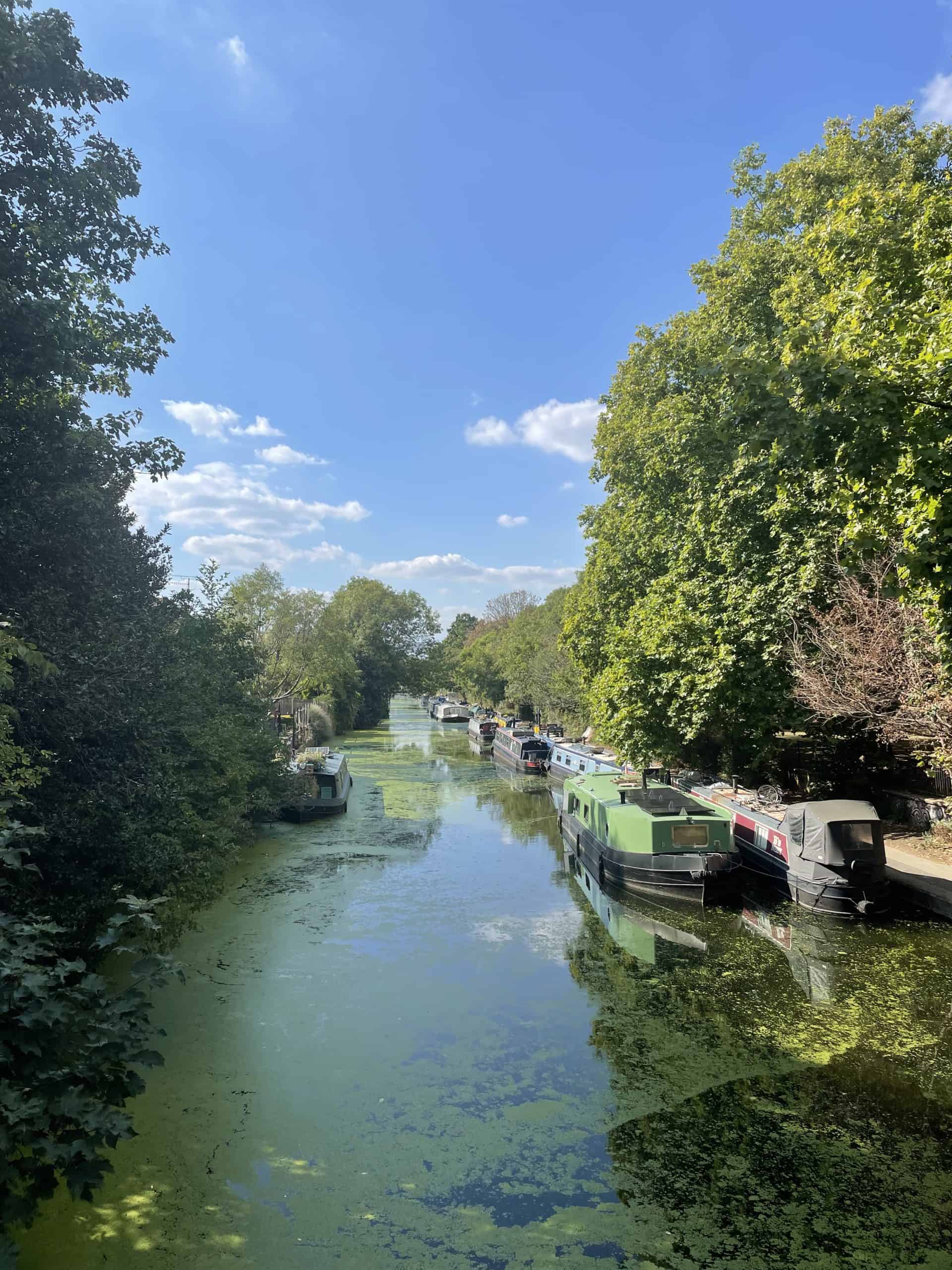 London canal near Victoria Park in East London