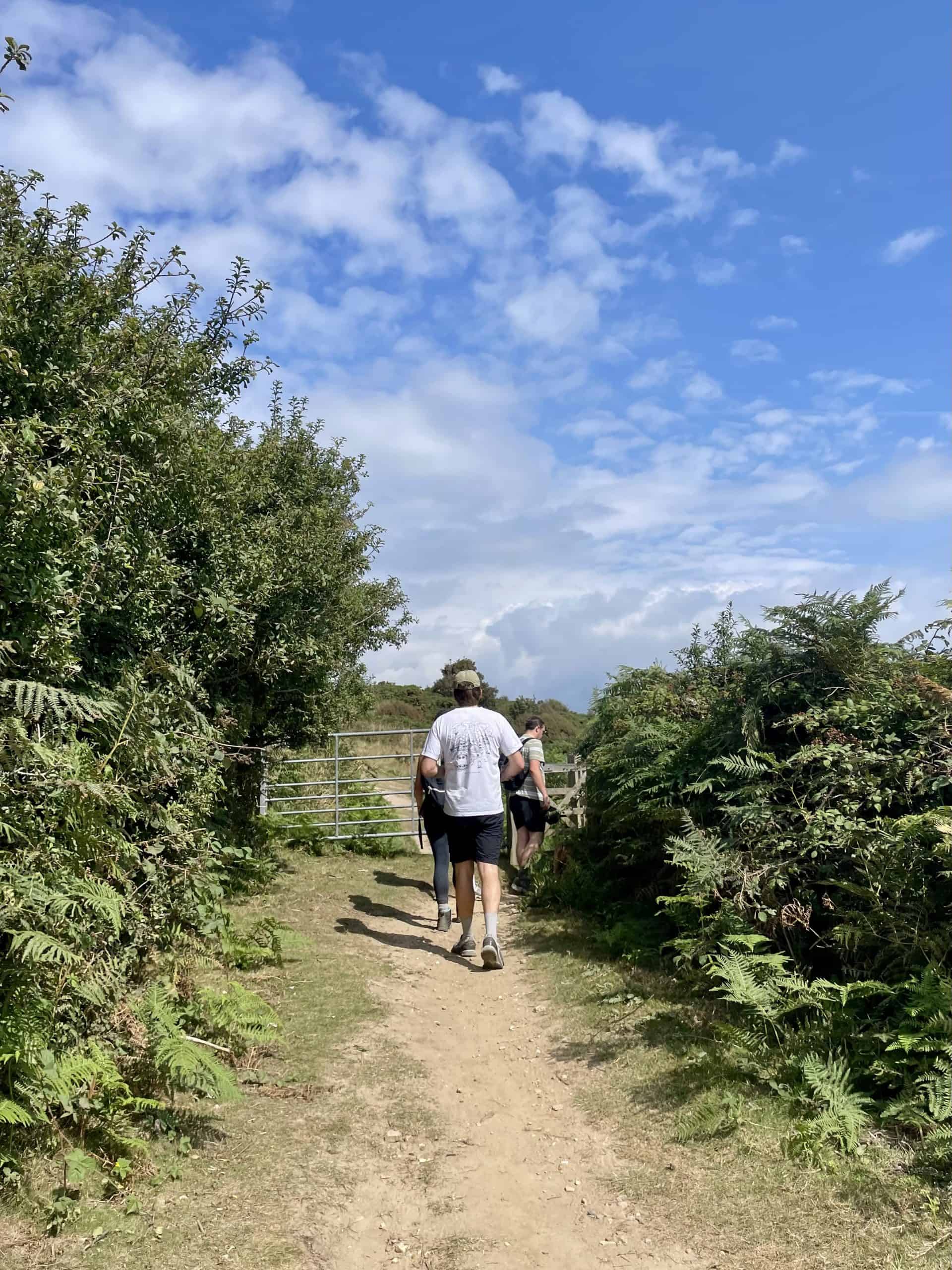 Louis walking along the Saxon Shore Way