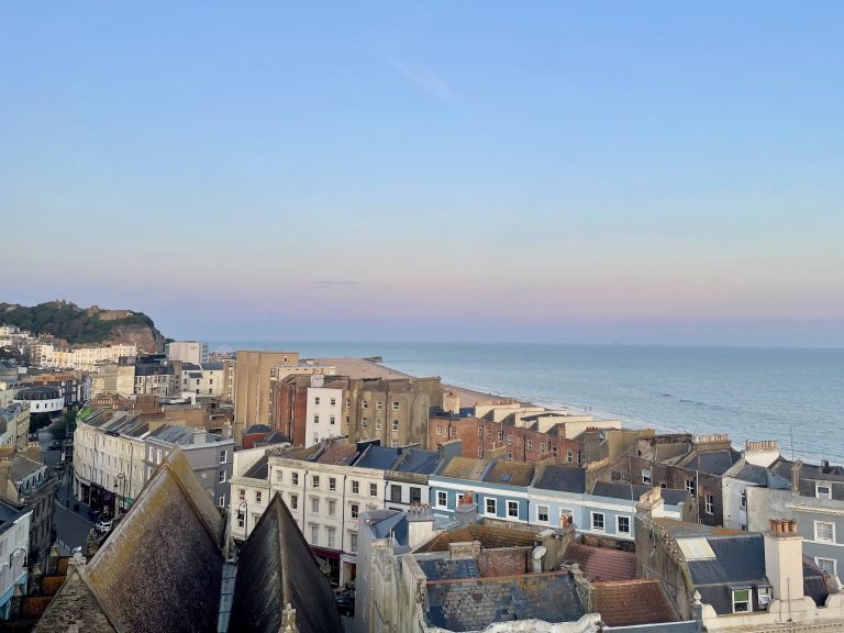 a beautiful view over Hastings and the sea