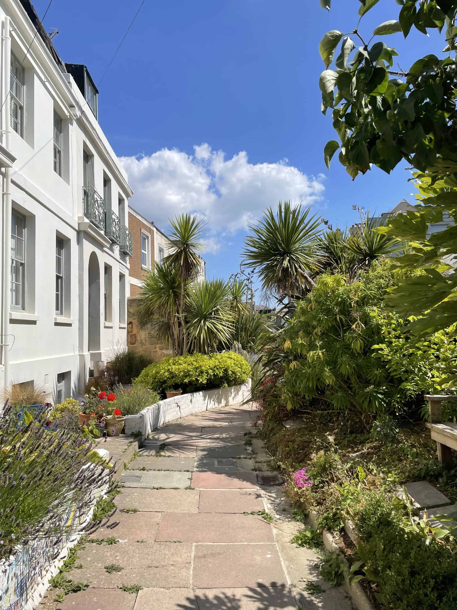 Houses in Hastings with tropical gardens, a nice place to live.