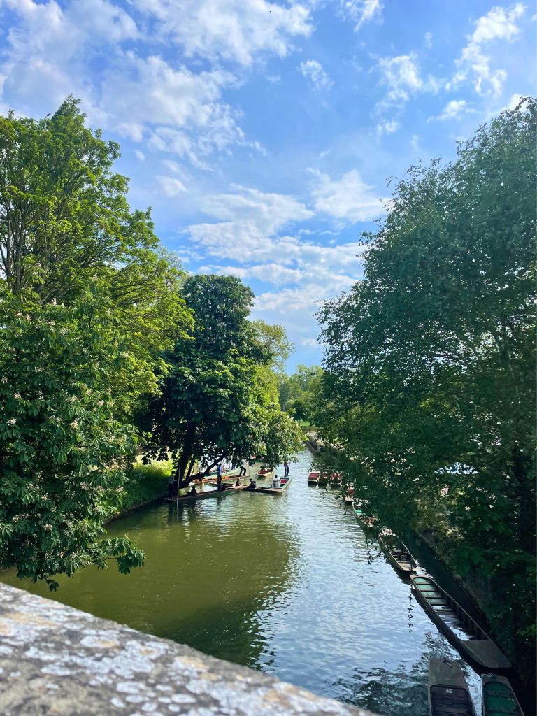 Punting on the river in England
