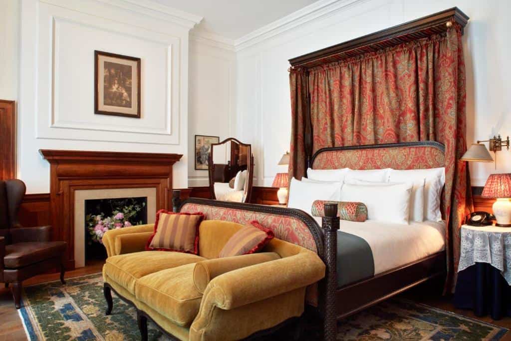 A romantic room in The Ned - London.