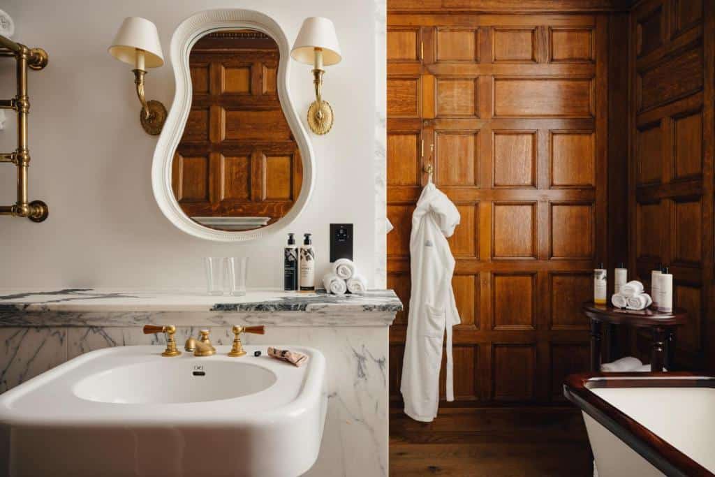 Beautiful bathrooms in The Ned, one of the most romantic hotels in London.