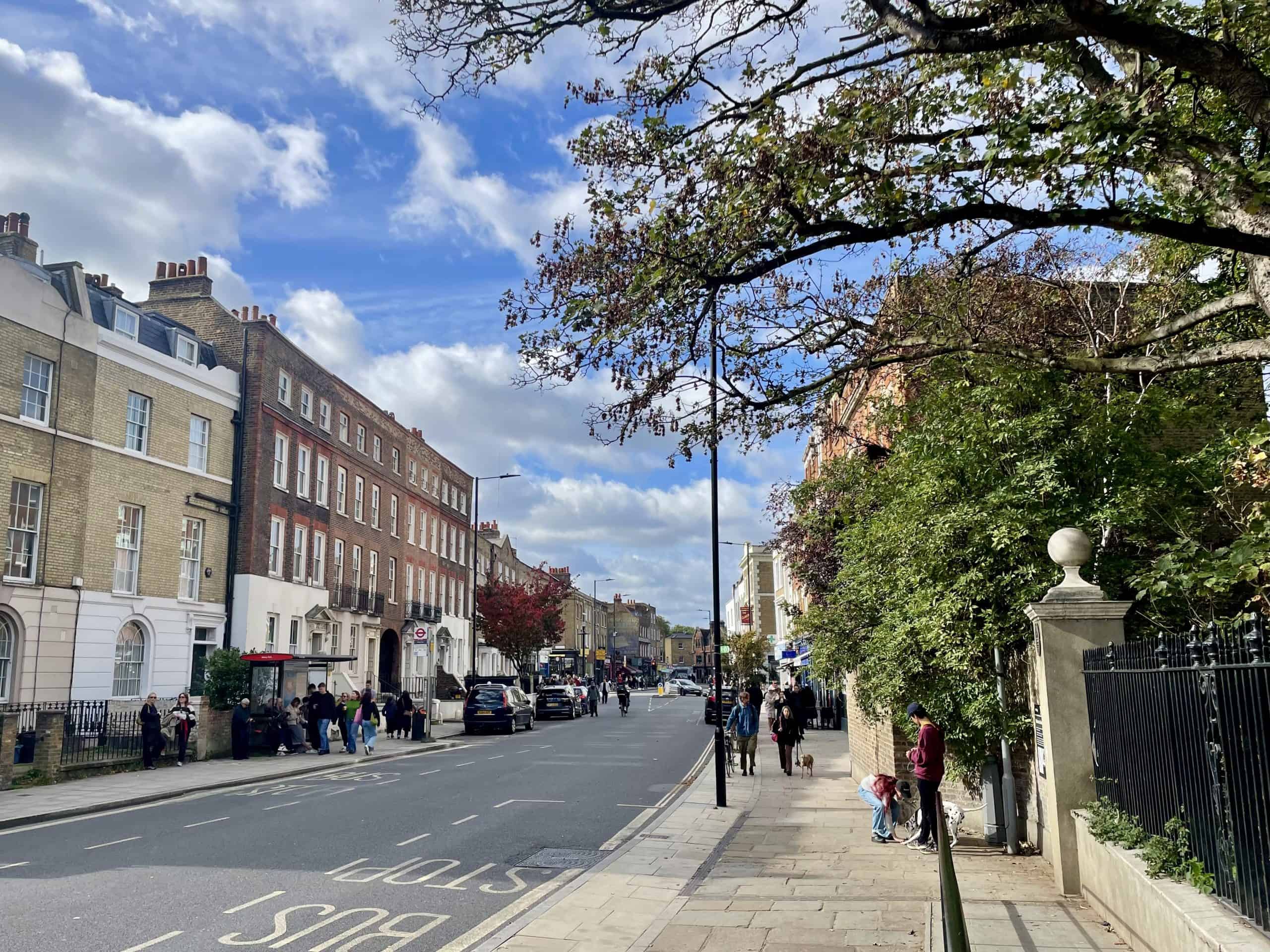 Church Street in Stoke Newington on a sunny day