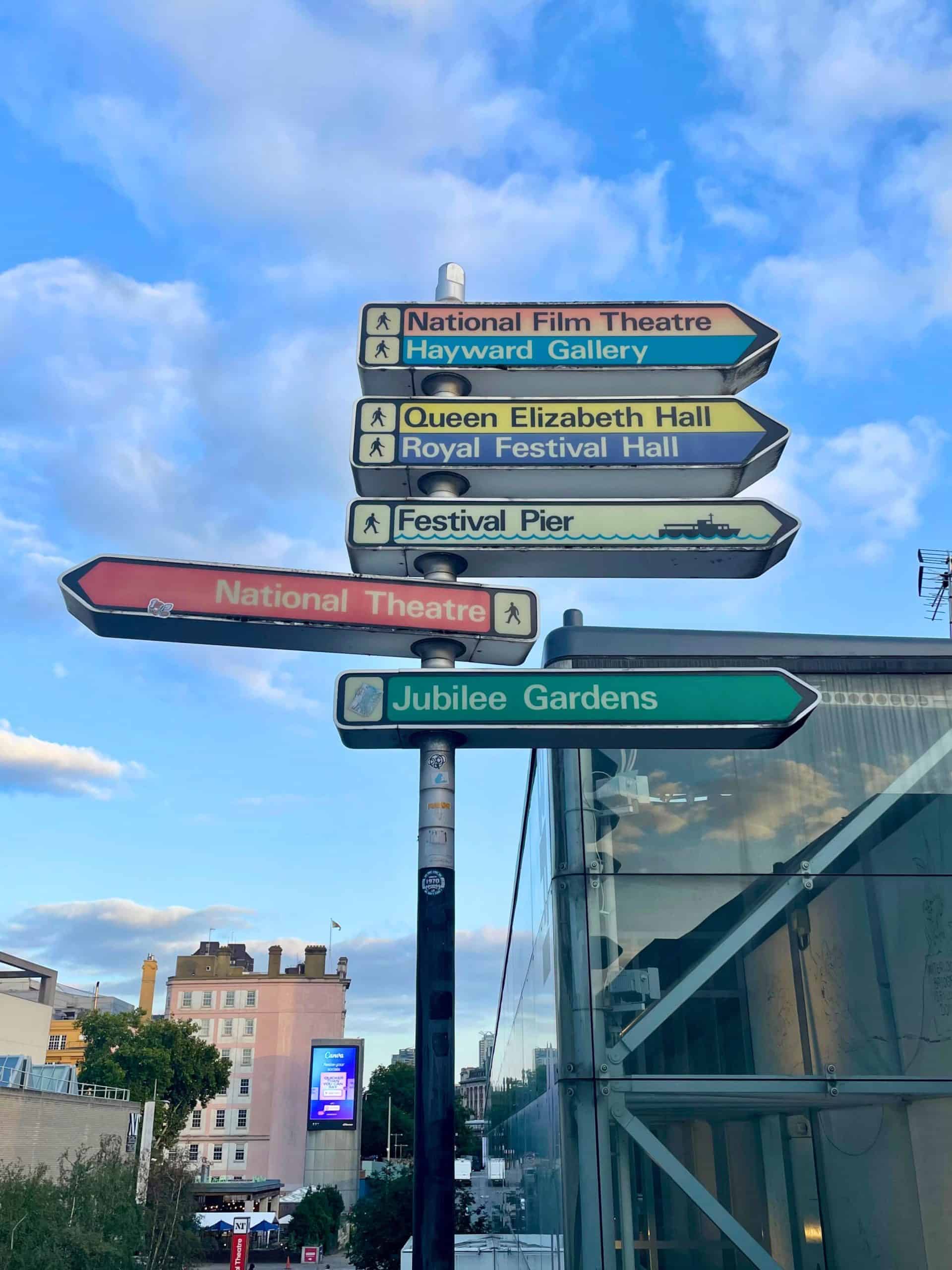 Retro sign in London on the Southbanks