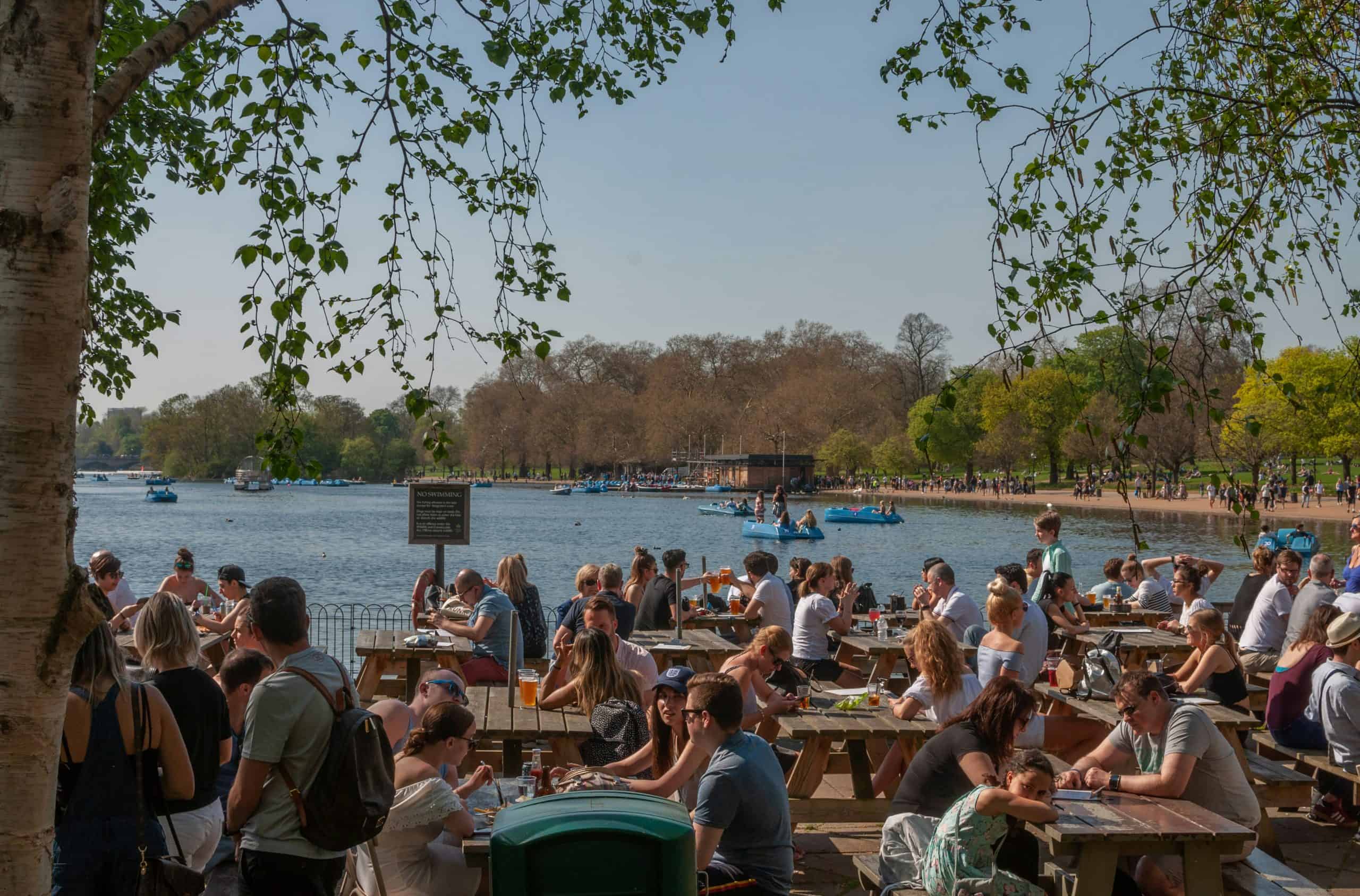 Hyde Park on a busy summers day in London